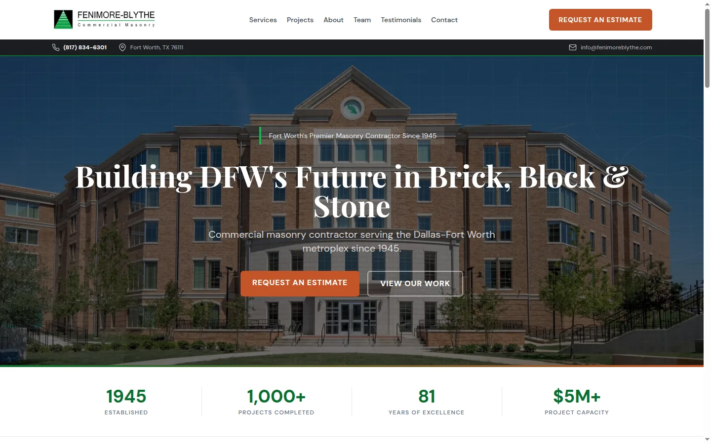 Fenimore-Blythe Commercial Masonry homepage